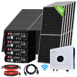 ECO-WORTHY 48V 4680W (24x Bifacial 195W) Complete Off Grid Solar Panel Kit