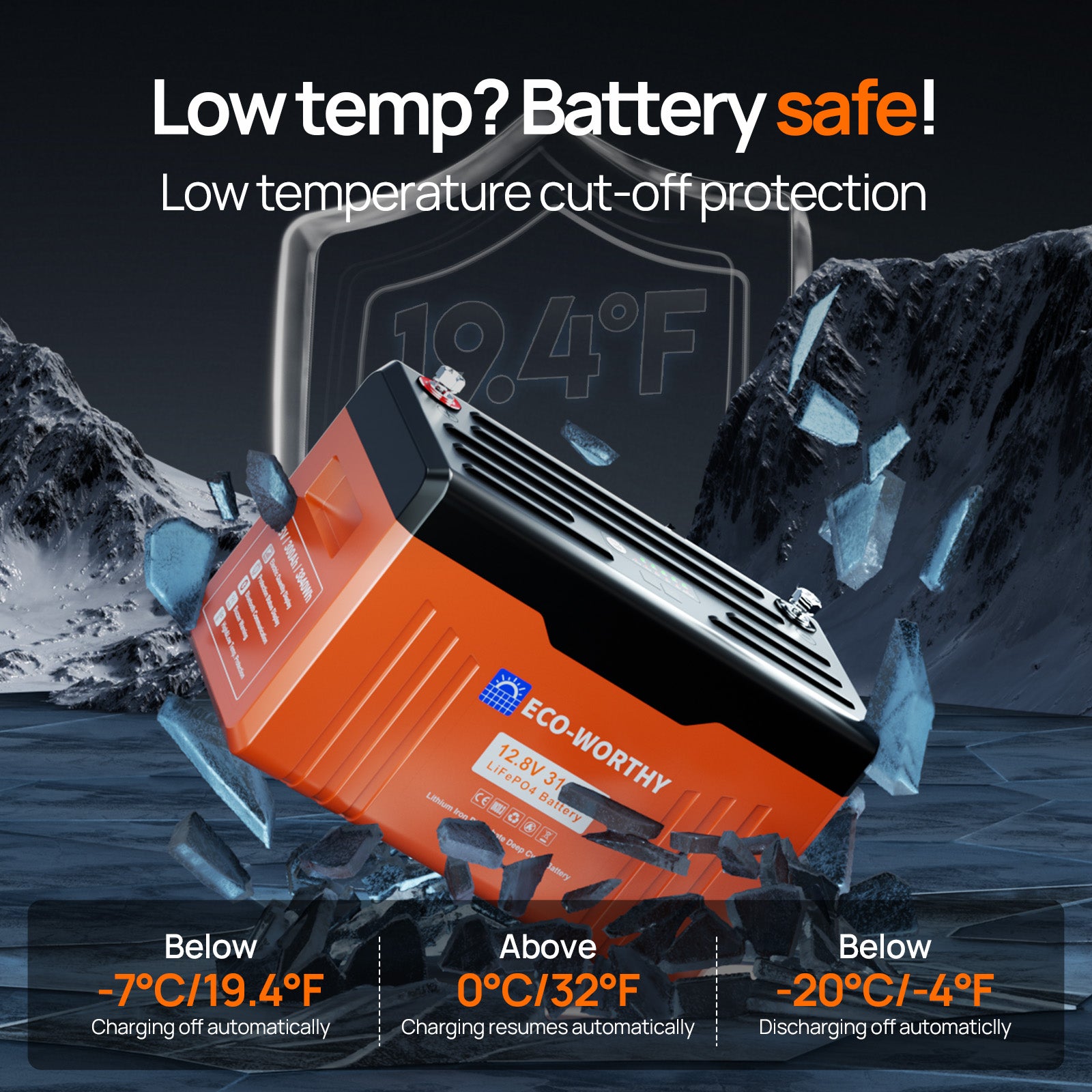 ECO-WORTHY EnergyTrek 12V 314AH Lifepo4 Lithium Battery Bluetooth with SOC Display & Low-Temperature Protection - eco-worthy-uk