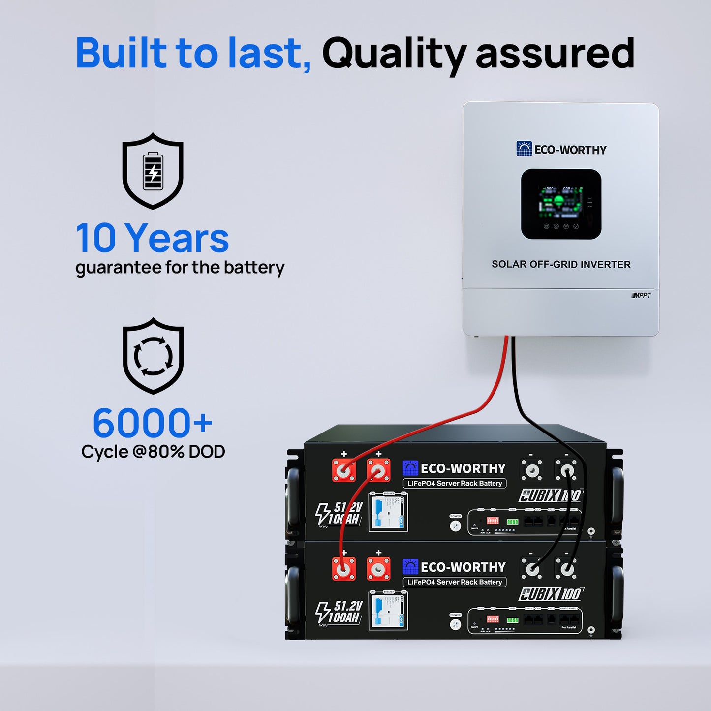ECO - WORTHY Home Backup Power With Cubix 100 48V 100Ah LiFePO4 And 5000W 48V AIO Off - Grid Inverter - eco - worthy - uk