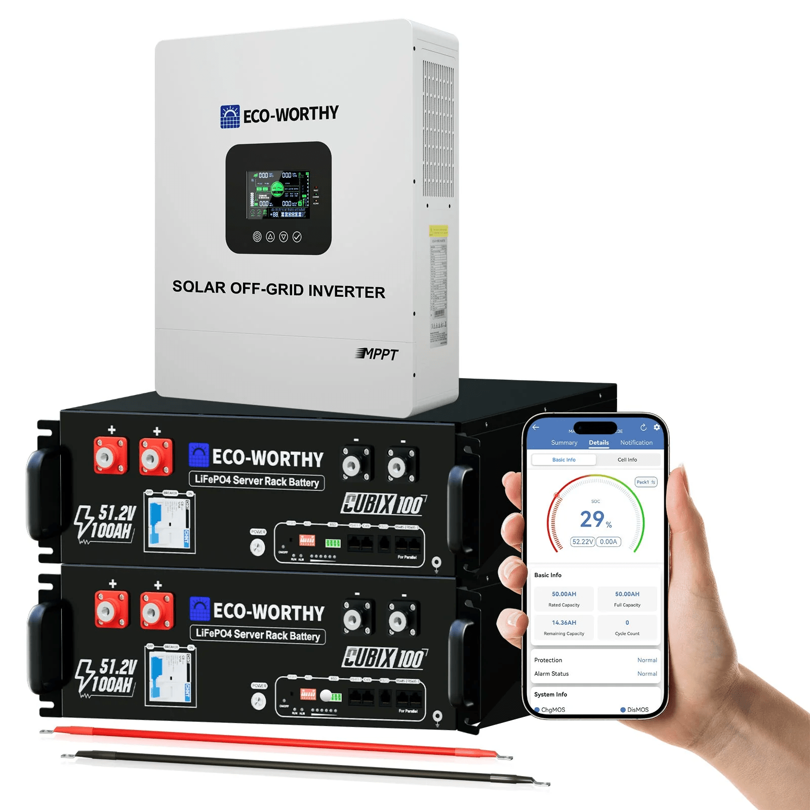 ECO - WORTHY Home Backup Power With Cubix 100 48V 100Ah LiFePO4 And 5000W 48V AIO Off - Grid Inverter - eco - worthy - uk