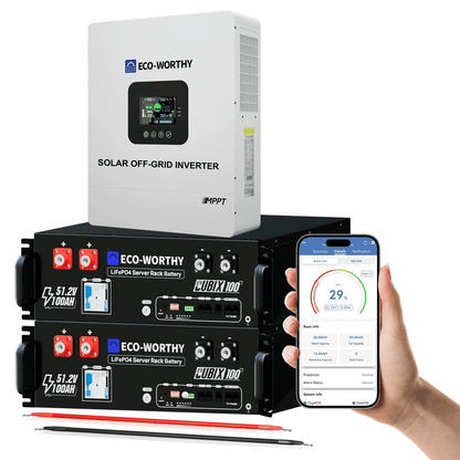 ECO - WORTHY Home Backup Power With Cubix 100 48V 100Ah LiFePO4 And 5000W 48V AIO Off - Grid Inverter - eco - worthy - uk