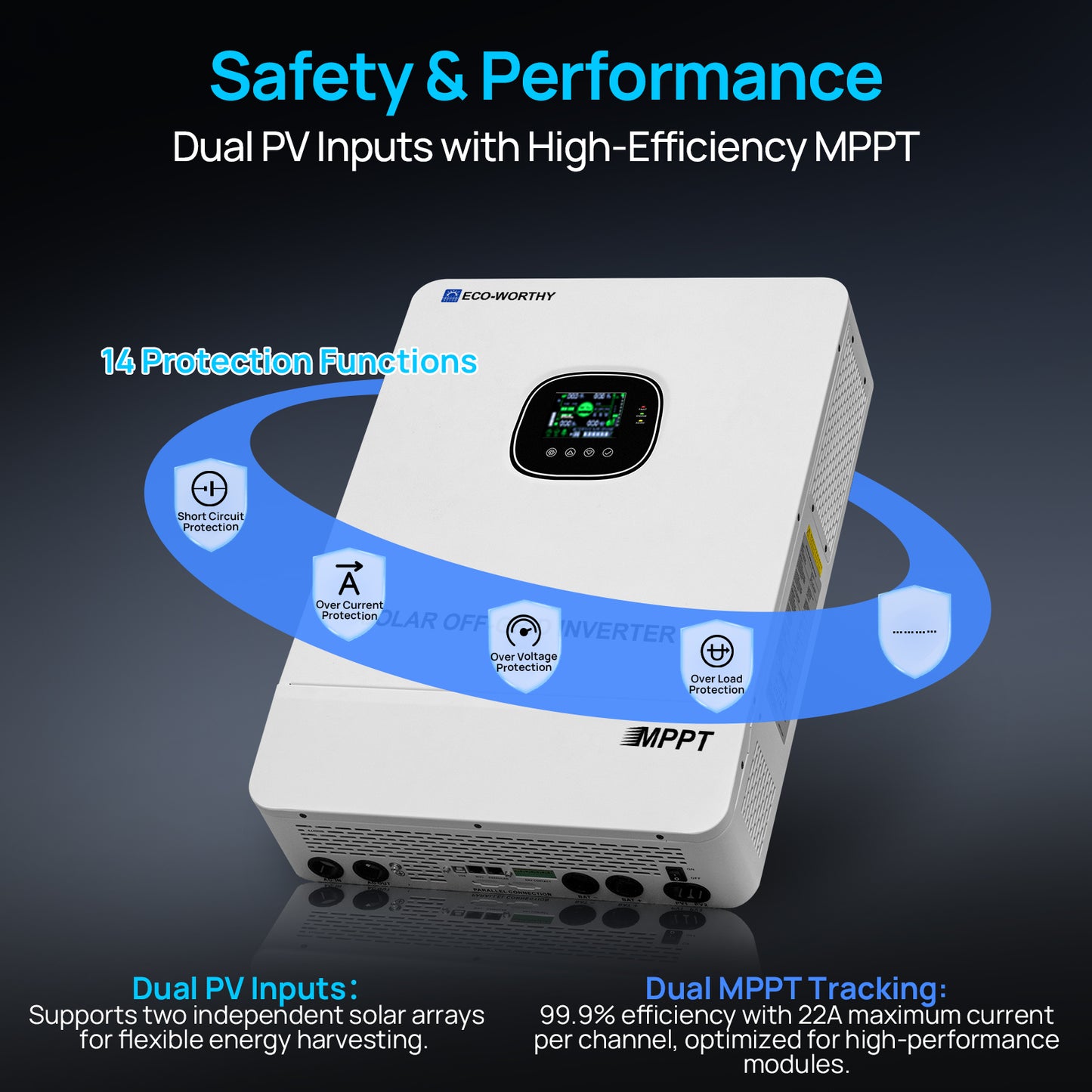 Eco - Worthy 10000W Solar Off - grid AIO Inverter 48Vdc to 230Vac 11000W@500V PV Input - eco - worthy - uk