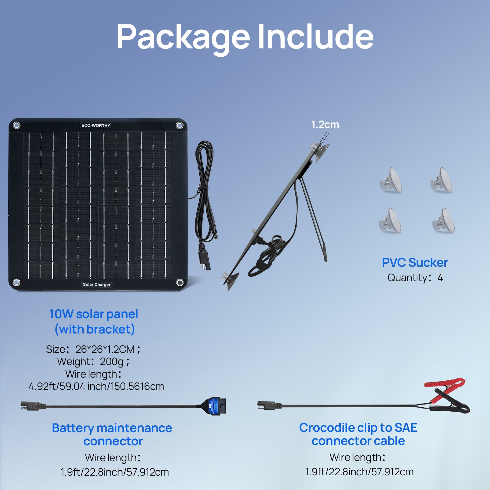 Eco-Worthy 10W Portable Solar Trickle Charger for 12V Batteries in Car & Boat - eco-worthy-uk