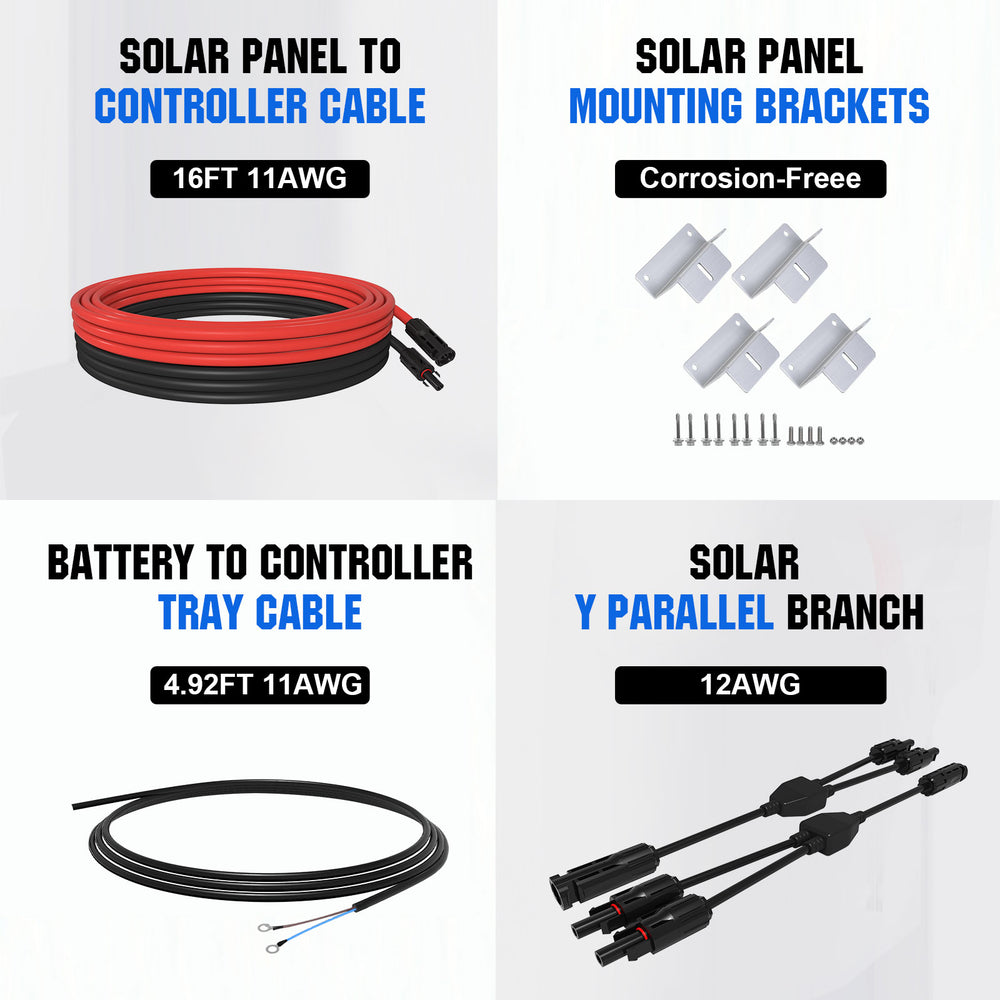 Eco-Worthy 120W 240W 12V (1/2x120W) Complete Off Grid Solar Kit - eco-worthy-uk