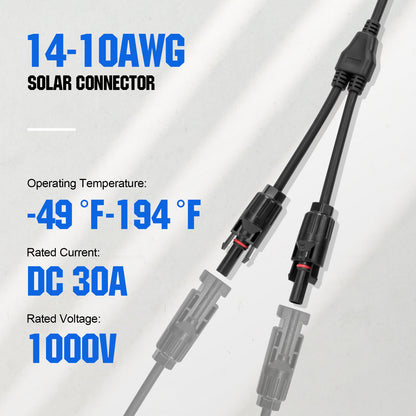 Eco-Worthy 12AWG 1 Pair Solar MC4 Y Parallel Branch Connectors MFF&FMM Pair - eco-worthy-uk