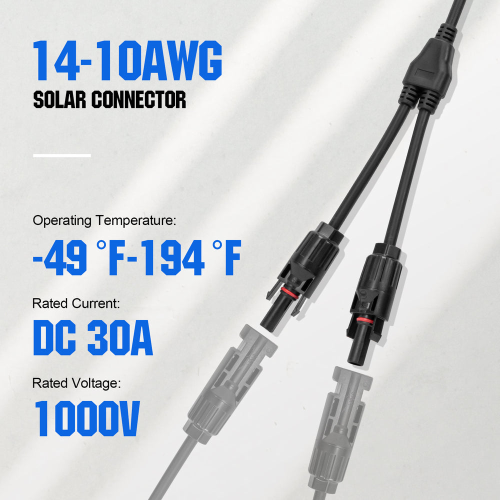 Eco-Worthy 12AWG 1 Pair Solar MC4 Y Parallel Branch Connectors MFF&FMM Pair - eco-worthy-uk