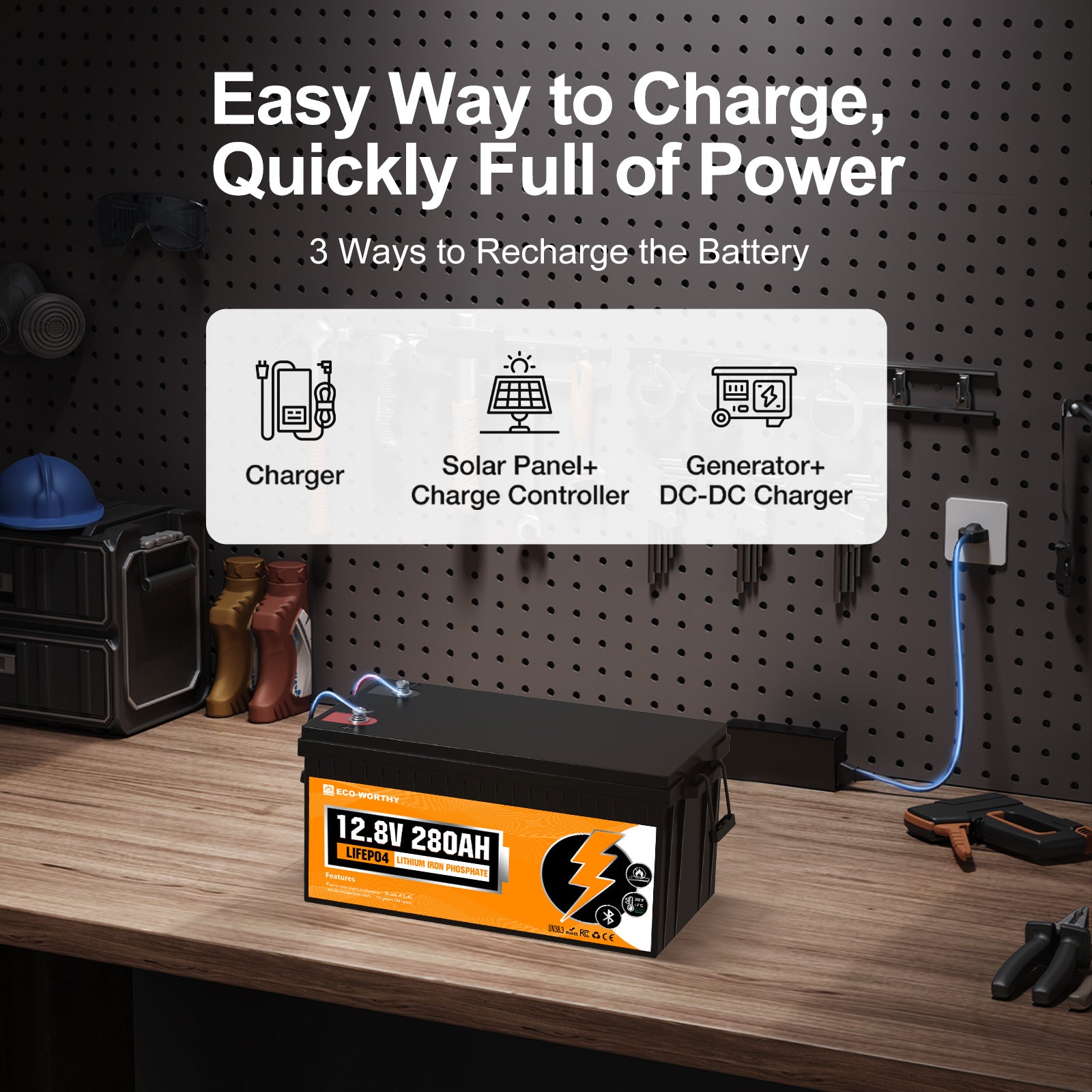 Eco - Worthy 12V 280Ah LiFePO4 Lithium Battery with Bluetooth and Low - Temp Protection - eco - worthy - uk