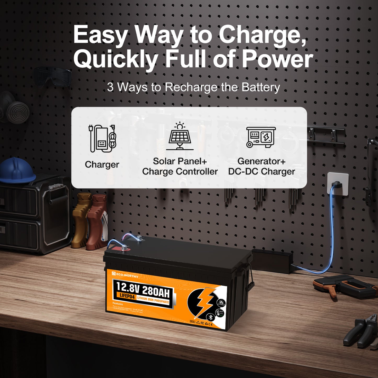Eco - Worthy 12V 280Ah LiFePO4 Lithium Battery with Bluetooth and Low - Temp Protection - eco - worthy - uk