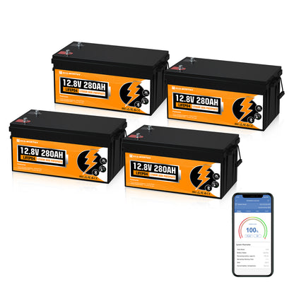 Eco - Worthy 12V 280Ah LiFePO4 Lithium Battery with Bluetooth and Low - Temp Protection - eco - worthy - uk