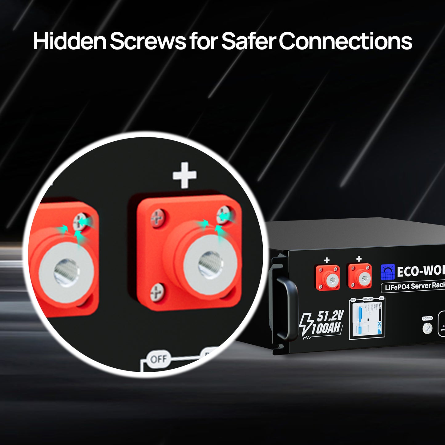 Eco - Worthy 48V 100Ah Server Rack Battery With Bluetooth & Wifi, 5.12kWh Lithium Battery | IEC62619, CEC - eco - worthy - uk