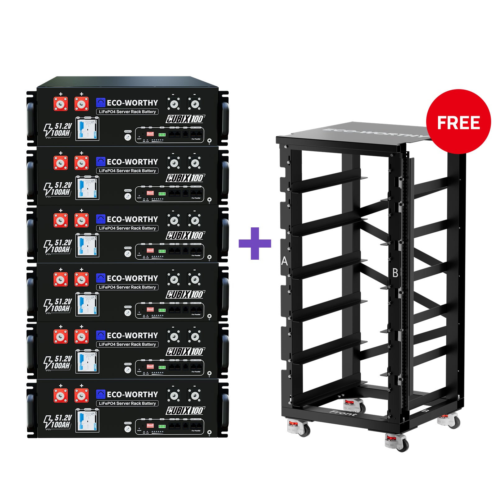 Eco-Worthy 48V 100Ah Server Rack Battery With Bluetooth & Wifi, 5.12kWh Lithium Battery | IEC62619, CEC - eco-worthy-uk