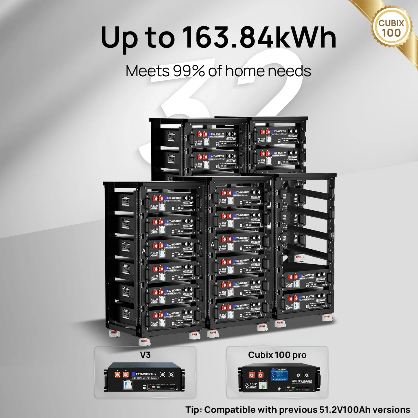 Eco - Worthy 48V 100Ah Server Rack Battery With Bluetooth & Wifi, 5.12kWh Lithium Battery | IEC62619, CEC - eco - worthy - uk