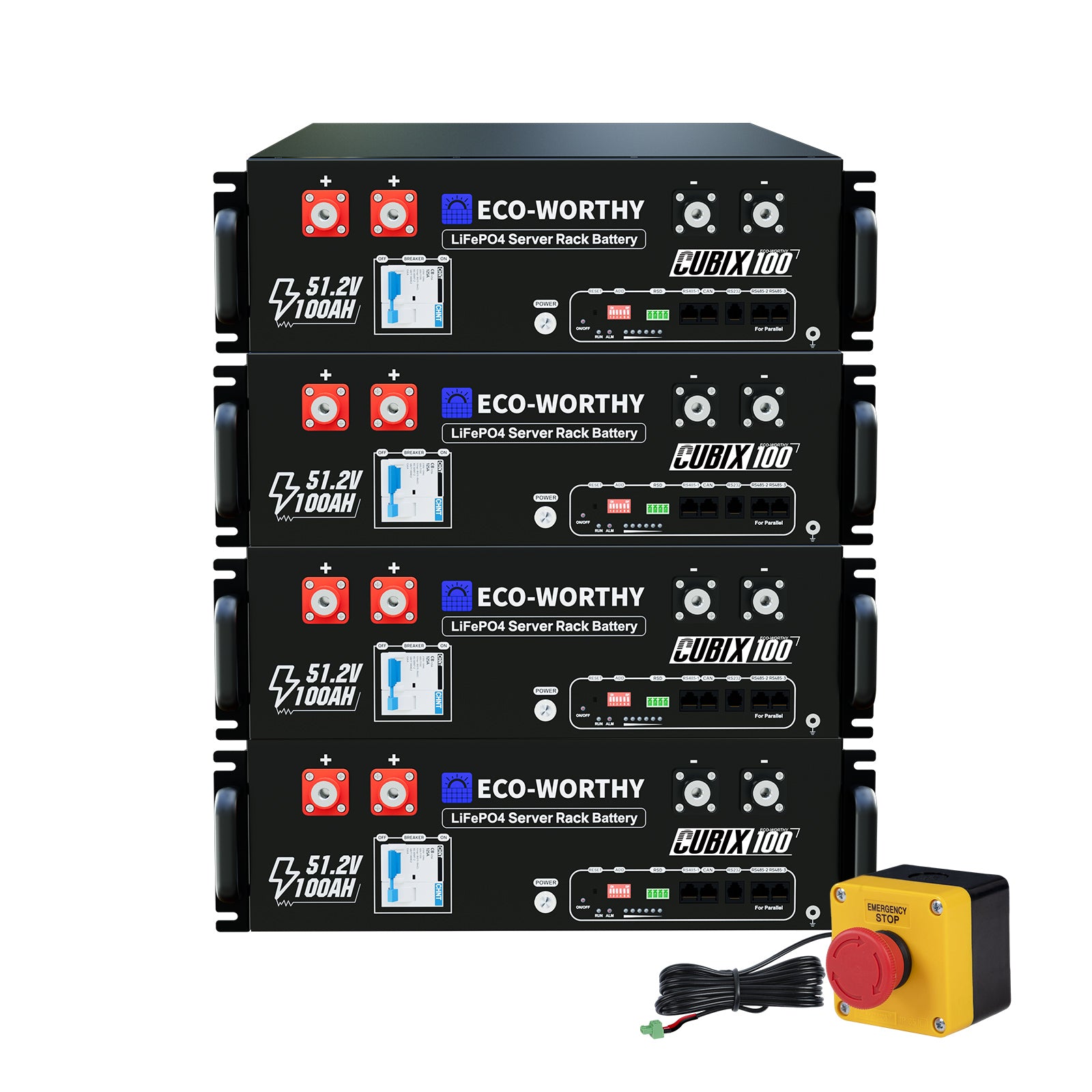 Eco-Worthy 48V 100Ah Server Rack Battery With Bluetooth & Wifi, 5.12kWh Lithium Battery | IEC62619, CEC - eco-worthy-uk