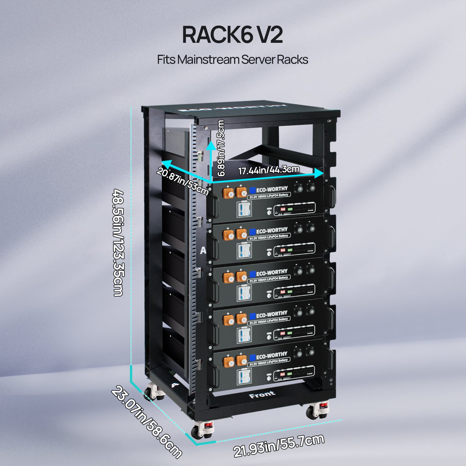 Eco - Worthy 6 - Layer 19 Inch Rack for Server Rack Battery - eco - worthy - uk