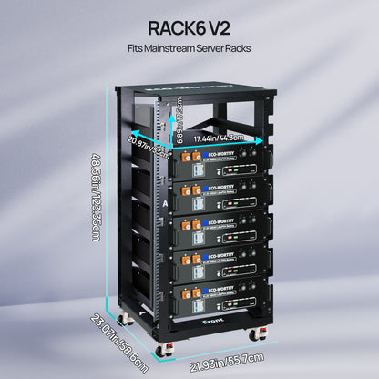 Eco - Worthy 6 - Layer 19 Inch Rack for Server Rack Battery - eco - worthy - uk