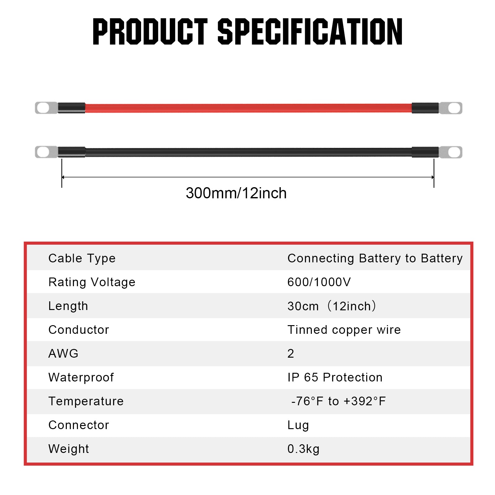 Eco-Worthy Battery Interconnect Cable - eco-worthy-uk