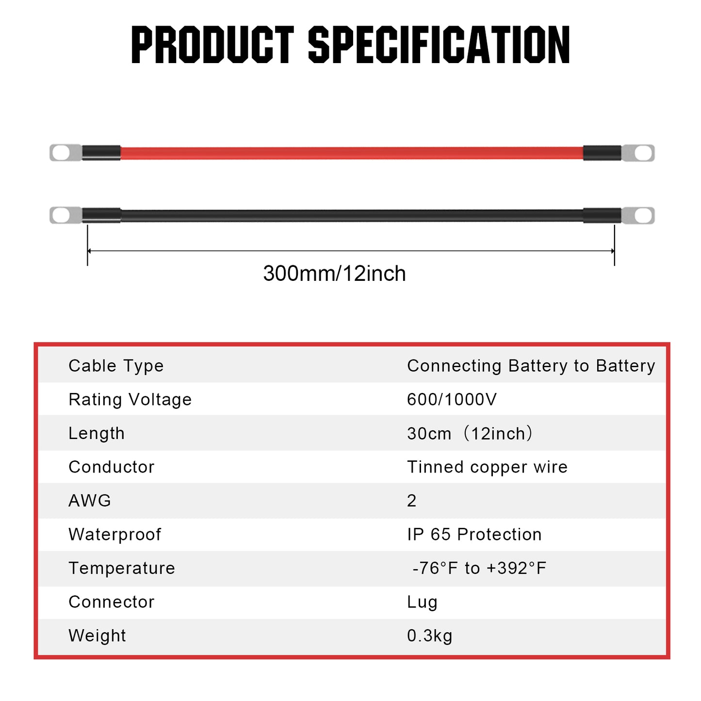 Eco-Worthy Battery Interconnect Cable - eco-worthy-uk