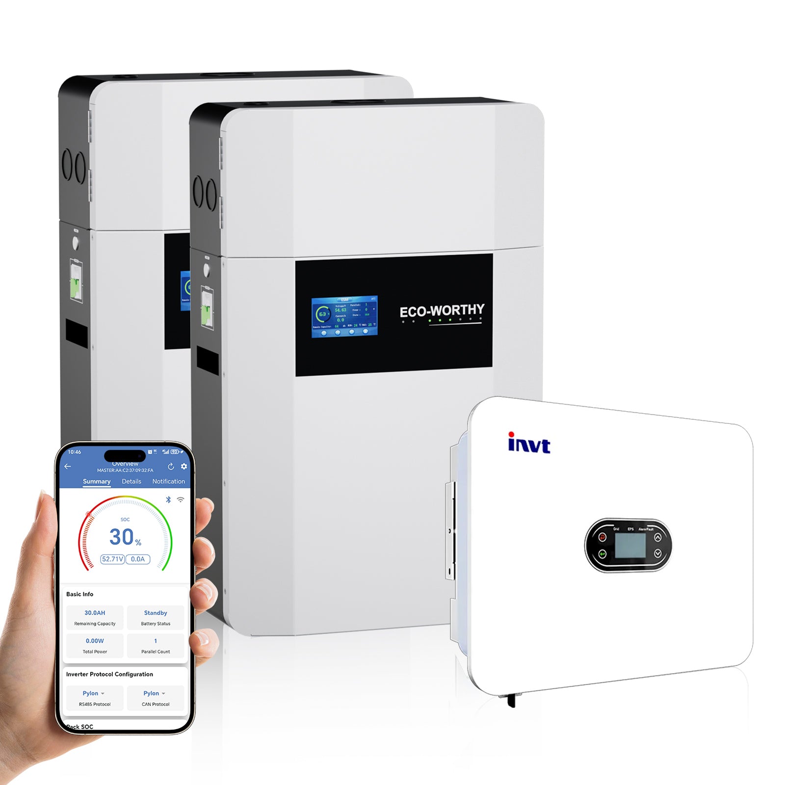 Eco-Worthy INVT 6kW 48v IP66 Hybrid Inverter With G99 Certified - eco-worthy-uk