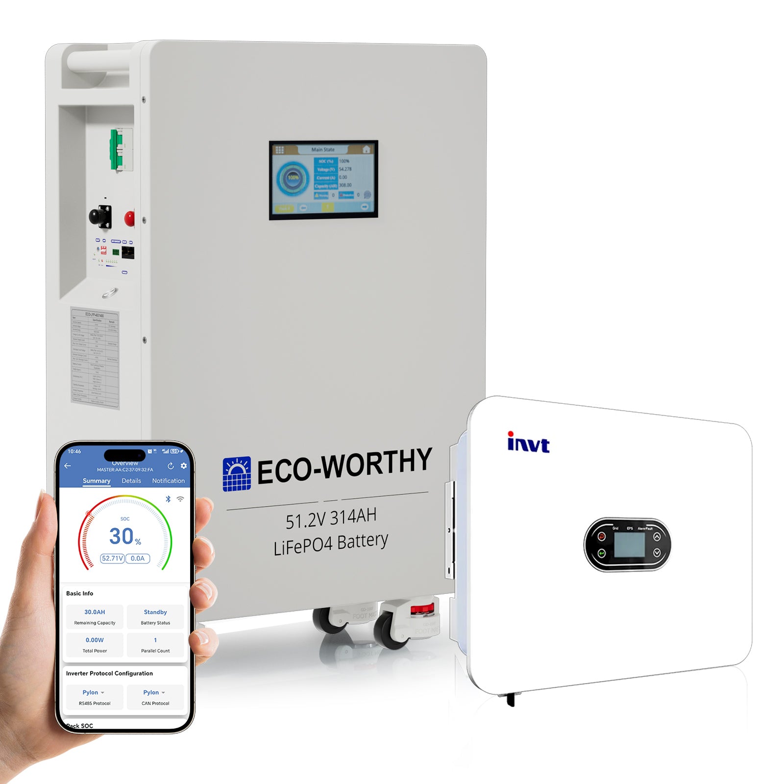 Eco-Worthy INVT 6kW 48v IP66 Hybrid Inverter With G99 Certified - eco-worthy-uk