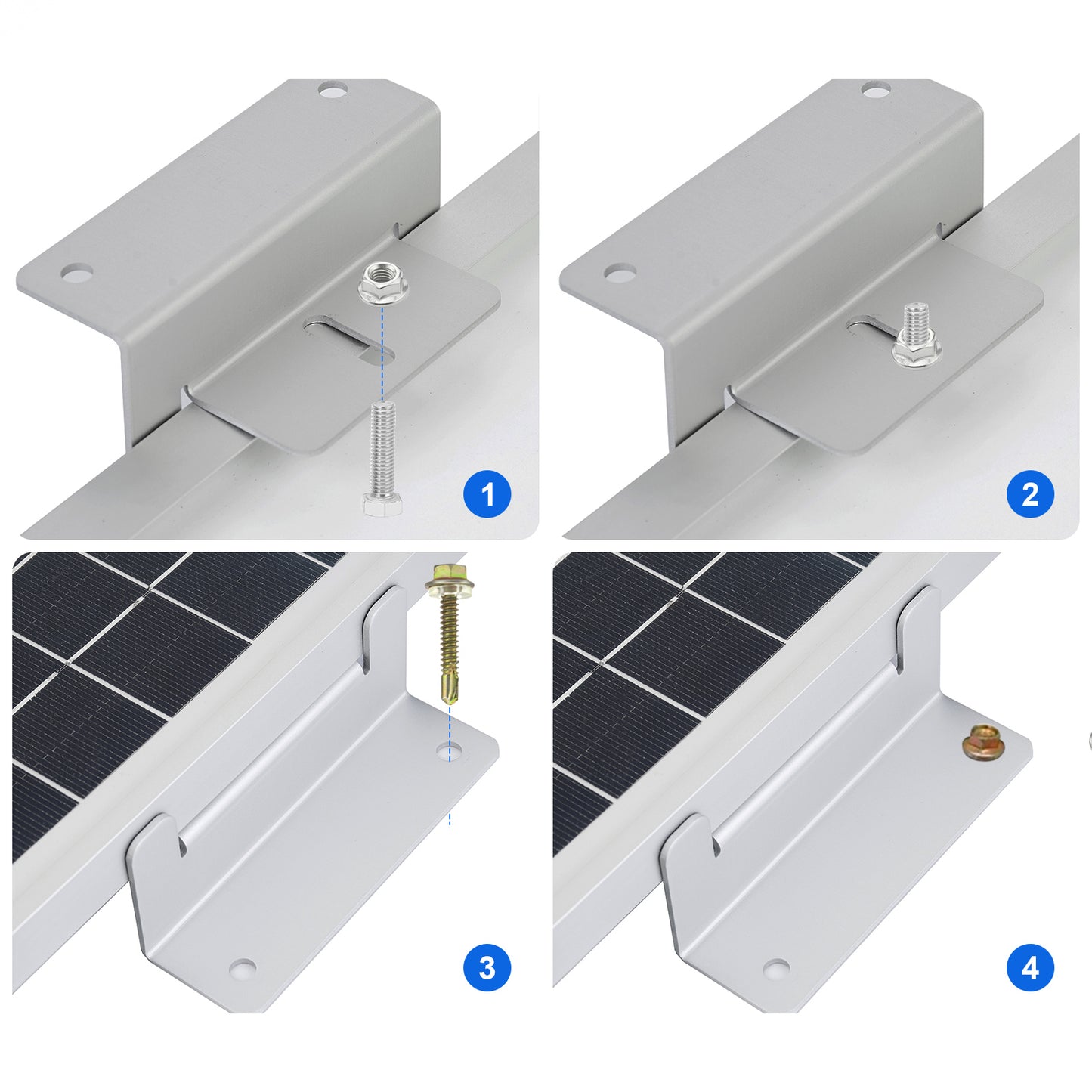 Eco-Worthy Z Style Solar Panel Mounting Brackets with Nuts and Bolts - eco-worthy-uk