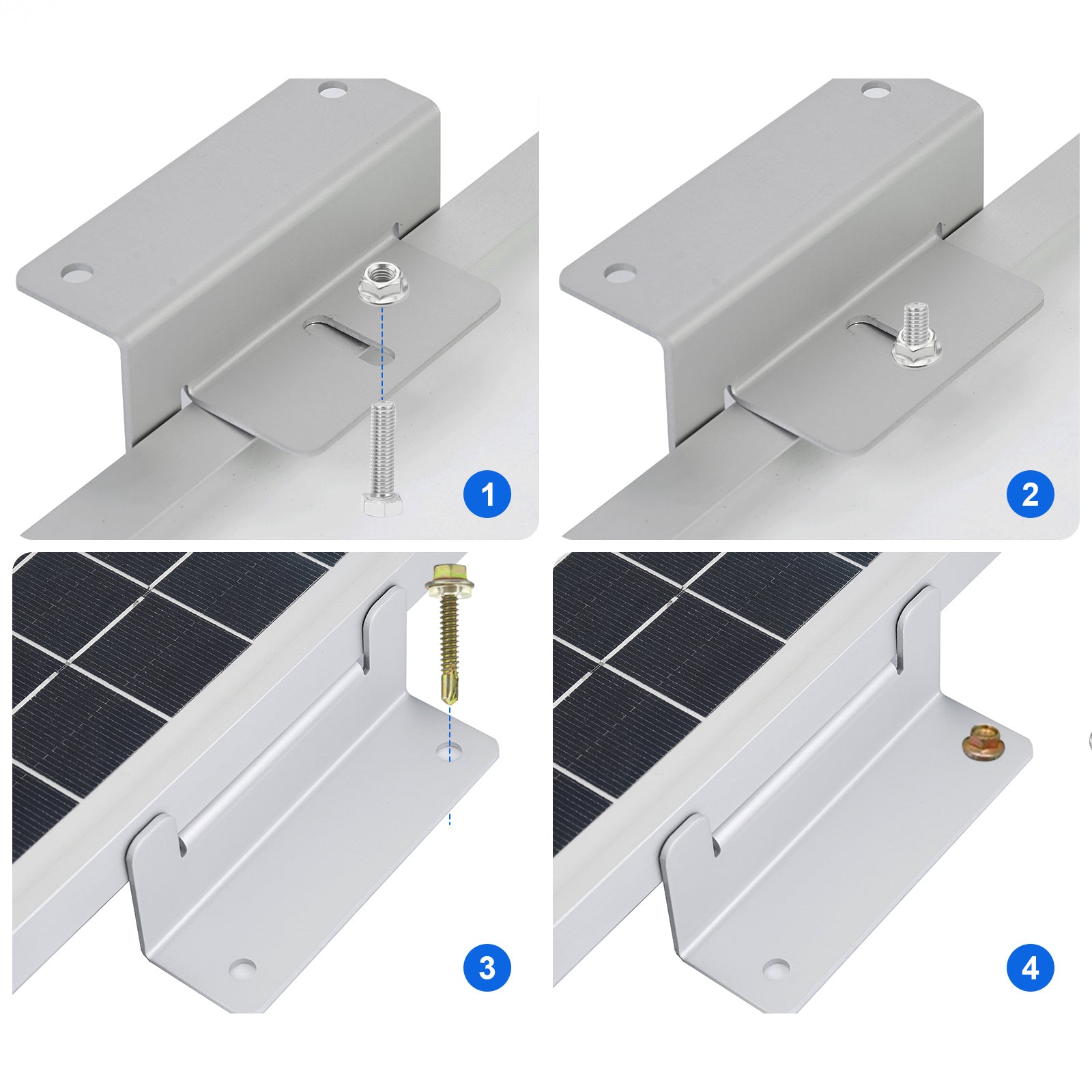 Eco-Worthy Z Style Solar Panel Mounting Brackets with Nuts and Bolts - eco-worthy-uk