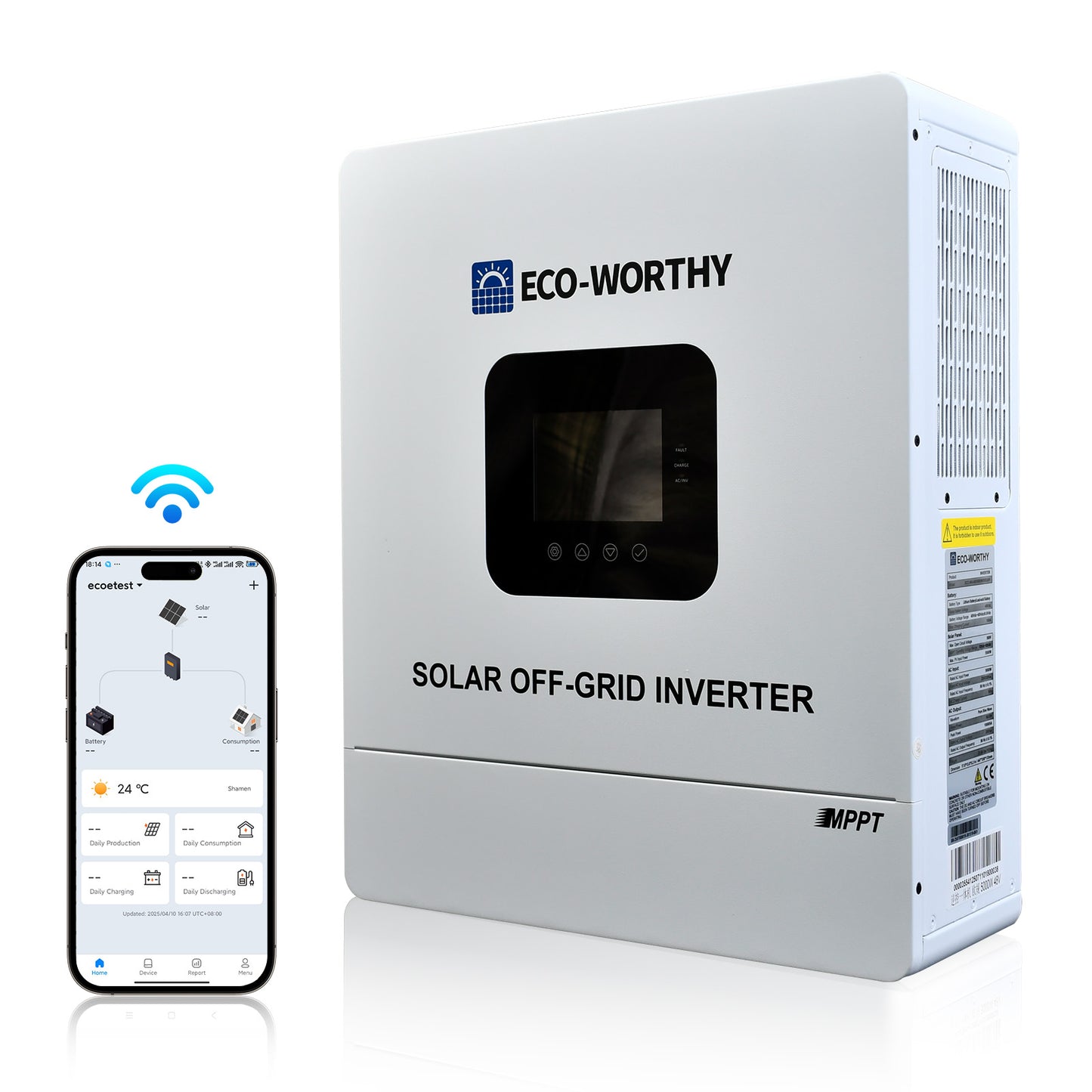 Eco Worthy 48V 5000W Solar All-in-one Inverter & 100A Controller for Off Grid System-1
