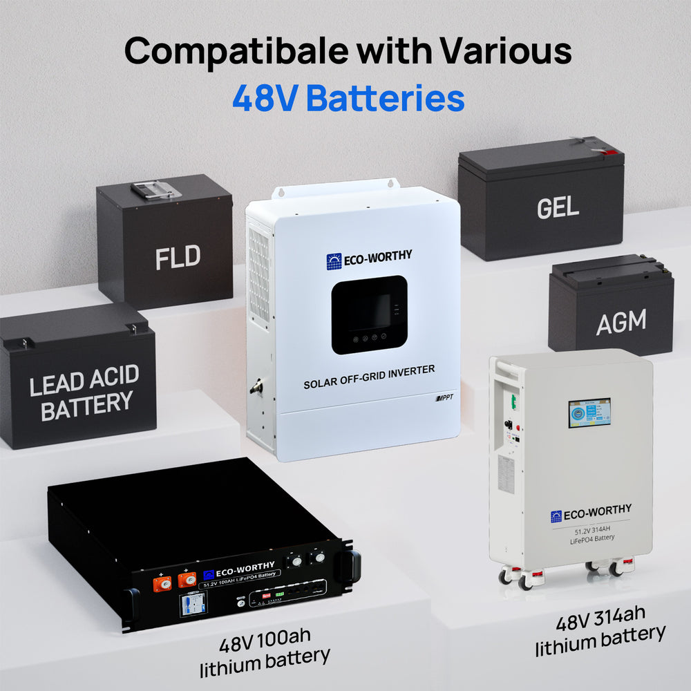 Eco Worthy 48V 5000W Solar All-in-one Inverter & 100A Controller for Off Grid System-4