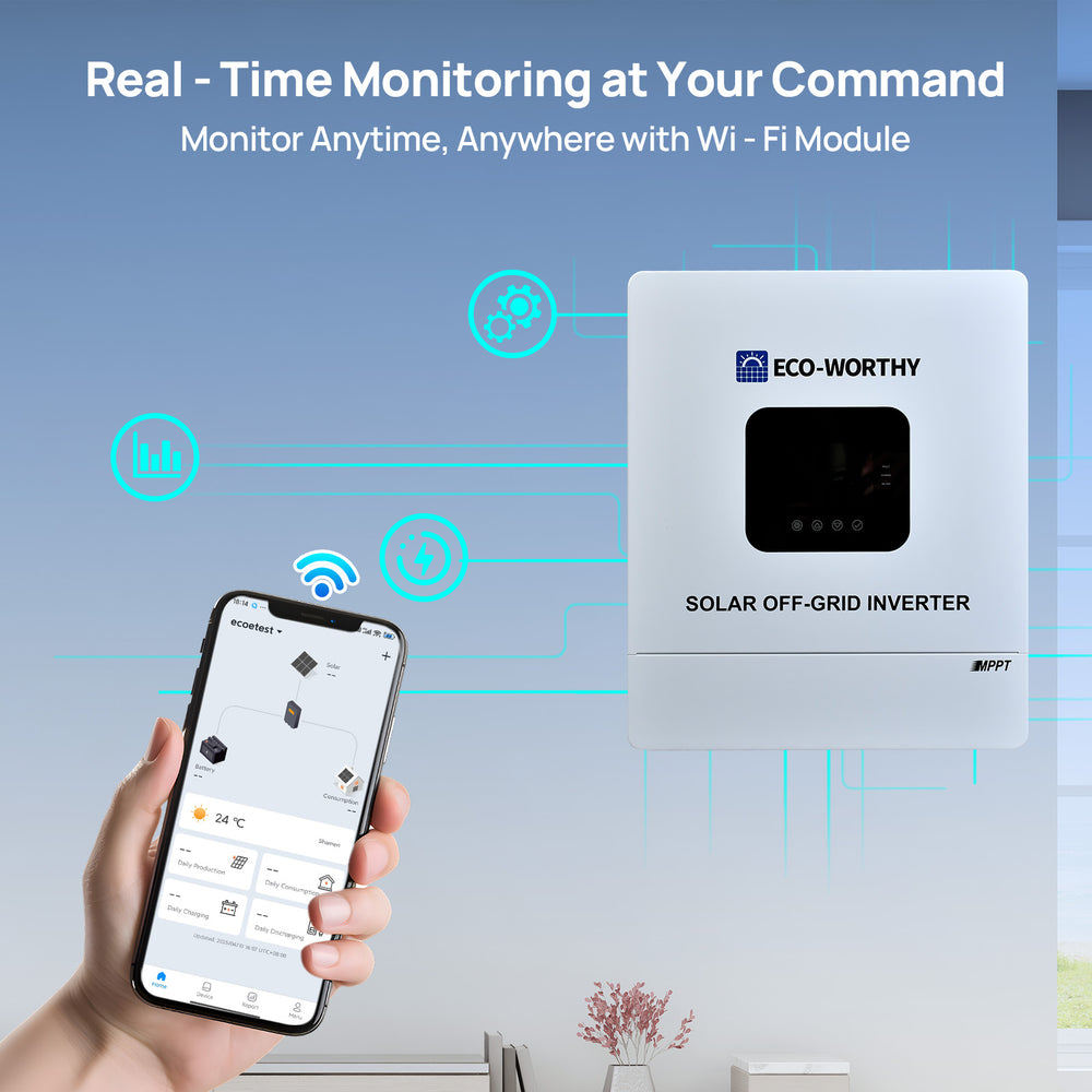Eco Worthy 48V 5000W Solar All-in-one Inverter & 100A Controller for Off Grid System--6