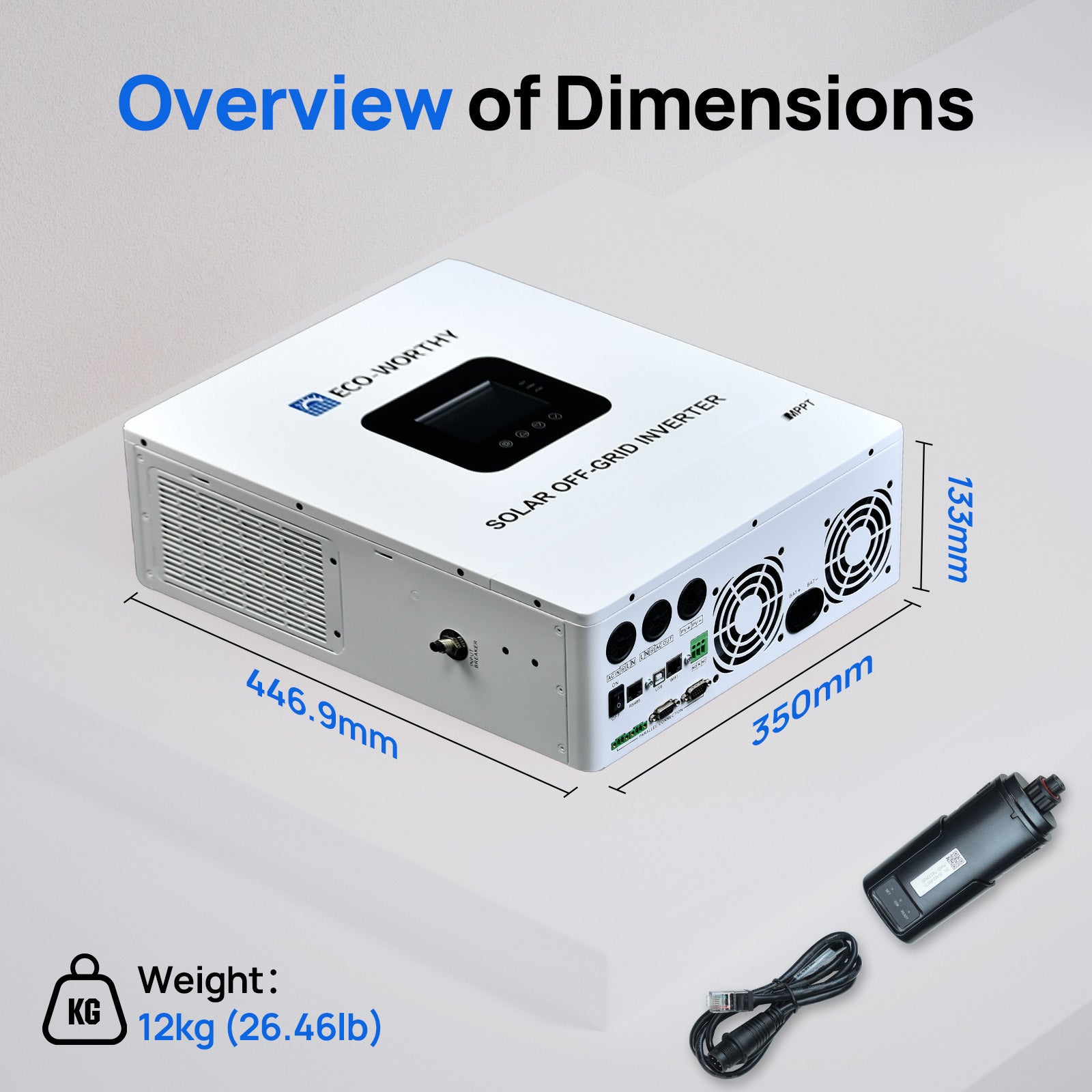 Eco Worthy 48V 5000W Solar All-in-one Inverter & 100A Controller for Off Grid System-9