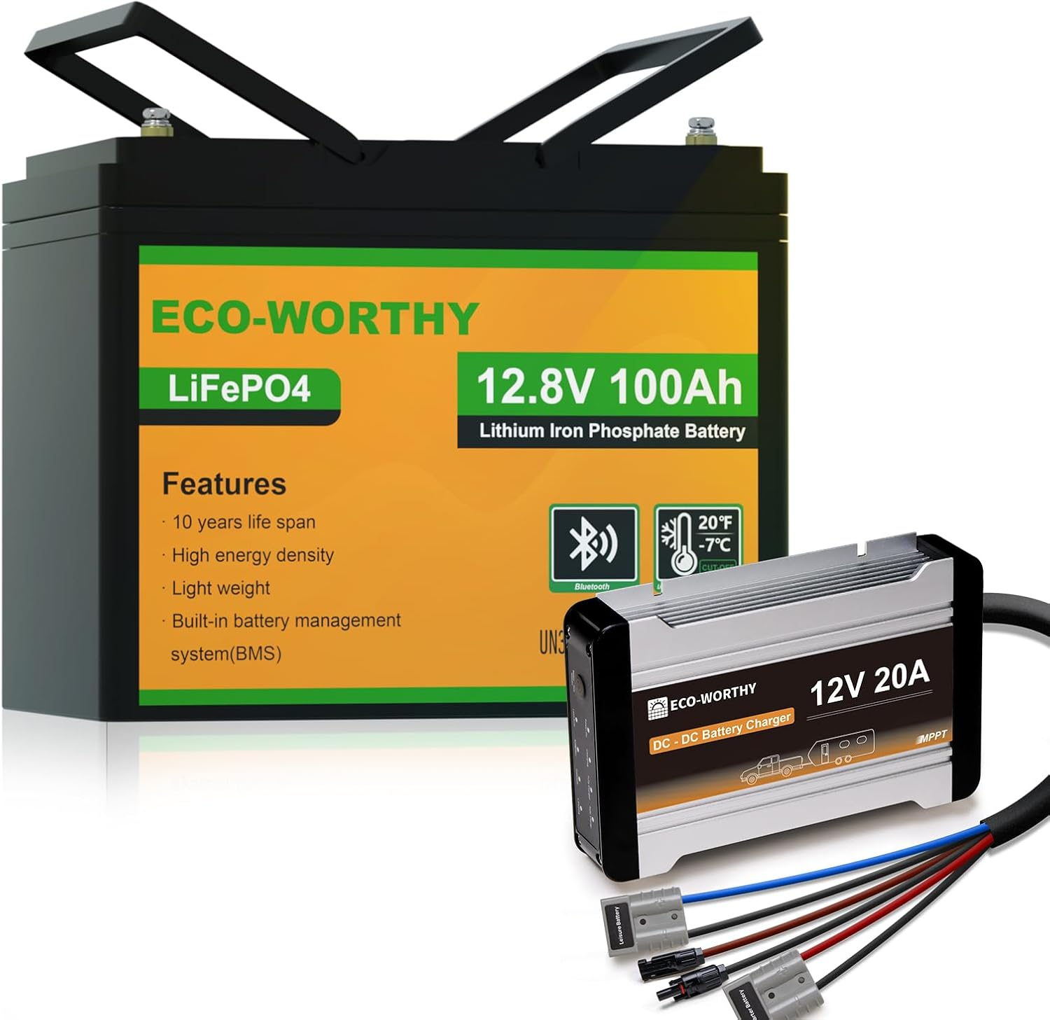 LiFePO4_12V_100Ah_Lithium_Battery_With_Bluetooth_And_Low-temperature_Protection_with_DC_to_DC_Charger