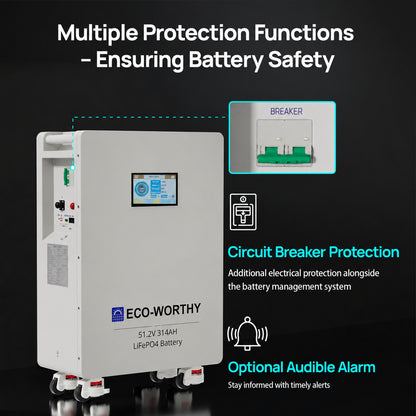 ECO-WORTHY 16kWh Hybrid Energy Storage System with 6kW Single Phase Hybrid Inverter - eco-worthy-uk
