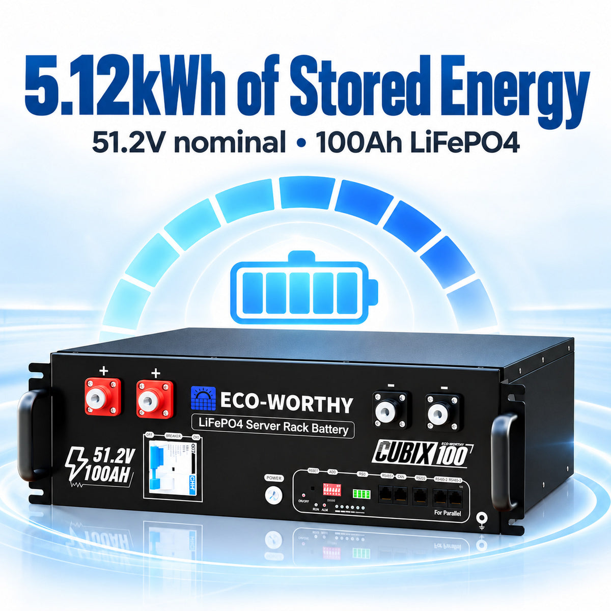 ECO-WORTHY 3KWh Solar Power Bundle with 48v 100AH Server Rack Battery & 3000W 48V Solar Inverter - eco-worthy-uk