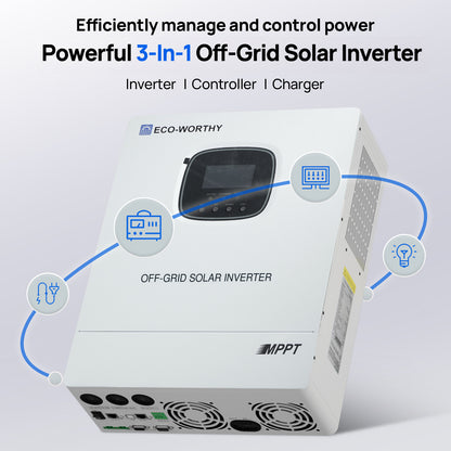 ECO-WORTHY 3KWh Solar Power Bundle with 48v 100AH Server Rack Battery & 3000W 48V Solar Inverter - eco-worthy-uk