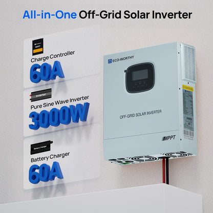 ECO-WORTHY 3000W Inverter Charger with MPPT for Off-Grid Solar - eco-worthy-uk