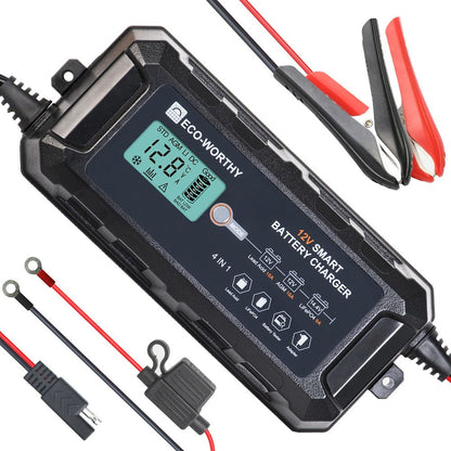 5A & 10A 12V Smart Battery Charger with LCD Display for Lithium (LiFePO4) Batteries - eco - worthy - uk
