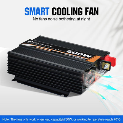 600W Off Grid Pure Sine Wave Inverter 12V to 230V - eco - worthy - uk