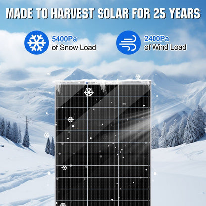 Bifacial 120W 12V Monocrystalline Solar Panel - eco - worthy - uk