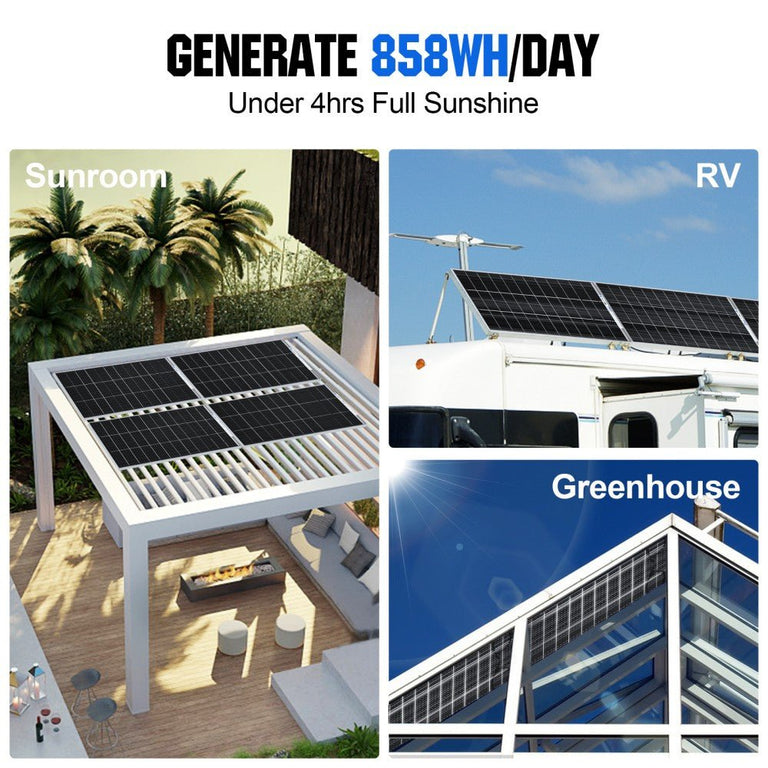 Bifacial 195W 12V Monocrystalline Solar Panel - eco - worthy - uk