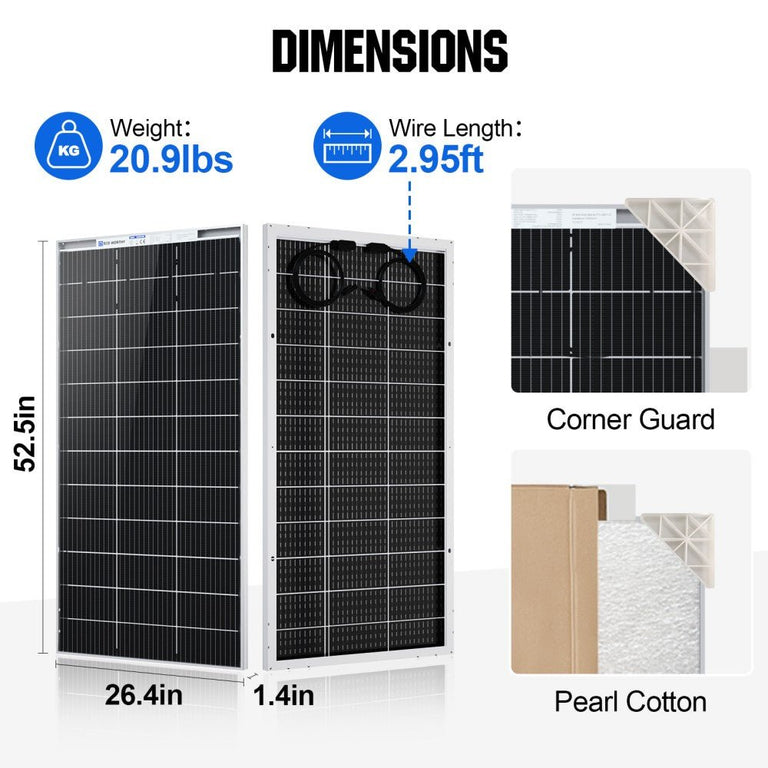 Bifacial 195W 12V Monocrystalline Solar Panel - eco - worthy - uk