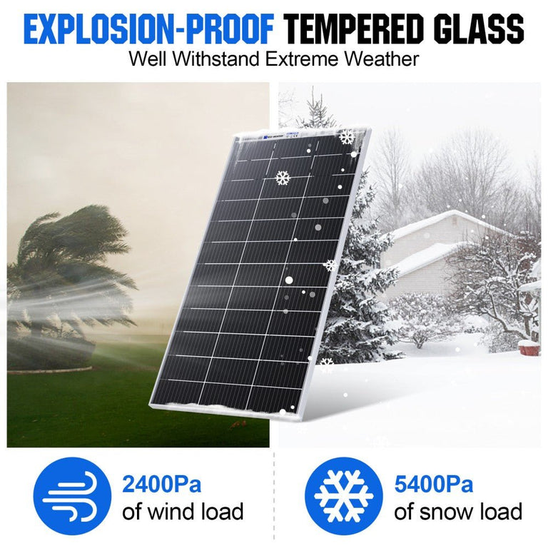 Bifacial 195W 12V Monocrystalline Solar Panel - eco - worthy - uk
