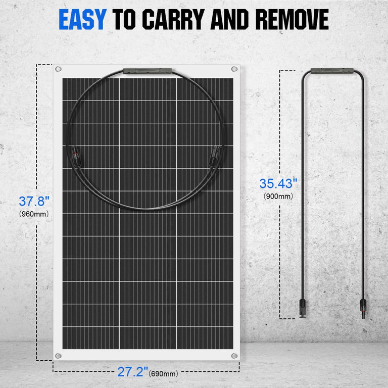 130W 12V Flexible Mono Solar Panel - eco - worthy - uk