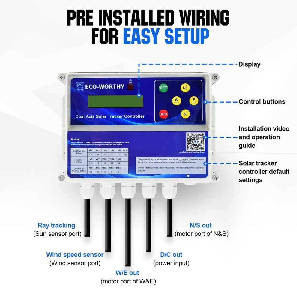 Dual Axis Solar Tracking System with Solar Tracker ECOWORTHY eco