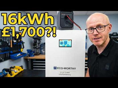 ECO-WORTHY 48V 314Ah Lifepo4 Lithium Battery with Bluetooth & WiFi and 16kWh for Home Solar & Backup