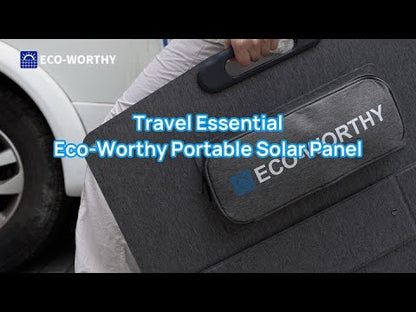 Eco-Worthy 200W Foldable Solar Panel Suitcase for Outdoor Camping RV
