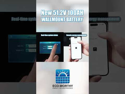 Eco-Worthy 48V 100Ah Wall-Mounted With Bluetooth & Wifi, 5.12kWh Lithium Battery