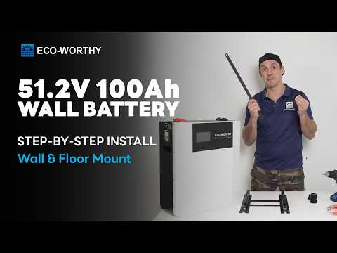 Eco-Worthy 48V 100Ah Wall-Mounted With Bluetooth & Wifi, 5.12kWh Lithium Battery