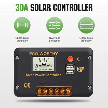 130W 260W 520W 12V 1/2/4 - Panel Off Grid Solar Kits - eco - worthy - uk