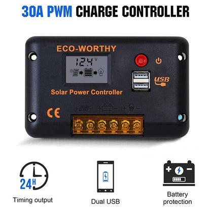 120W 240W 12V (1/2x Bifacial 120W) Off Grid Solar Kit with RV Mounting Brackets - eco - worthy - uk