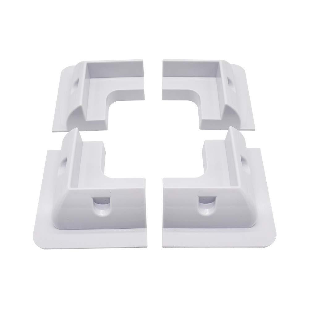 White Color Solar Panel Mounting Bracket Kit: Cable Entry & Corner Brackets & Side Brackets  | ECO-WORTHY