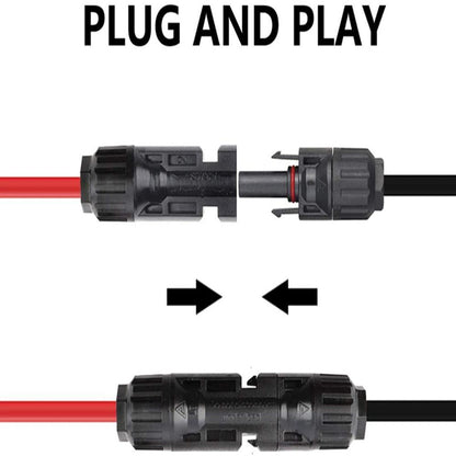 12AWG 16.4FT Solar Extension Cables Wires with Female and Male MC4 Connectors - eco - worthy - uk